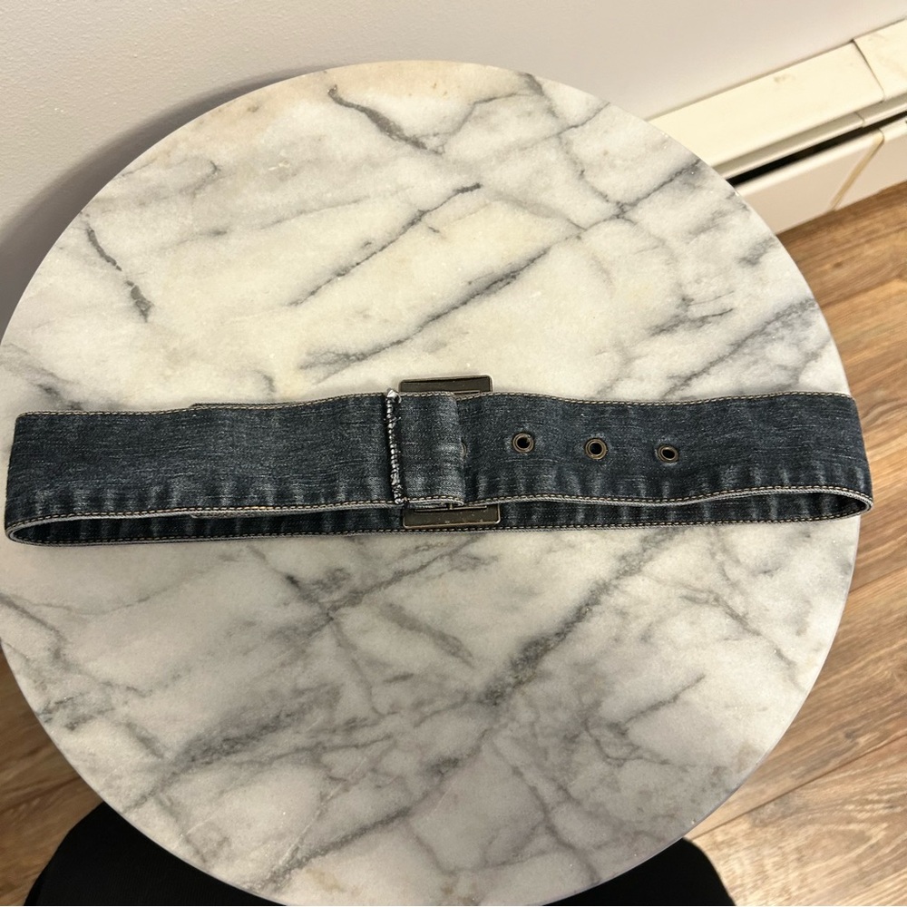 Y2K Denim Belt with Rectangular Buckle - Picture 5 of 6
